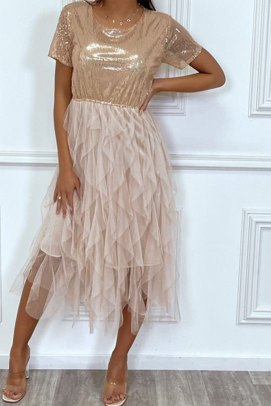 robe de soiree rose gold