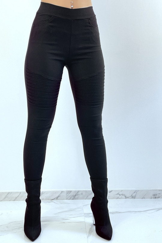 Pantalon slim strech style motard avec poches Pantalon slim strech style motard avec poches