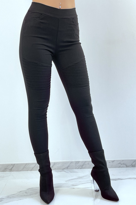 Pantalon slim strech style motard avec poches Pantalon slim strech style motard avec poches