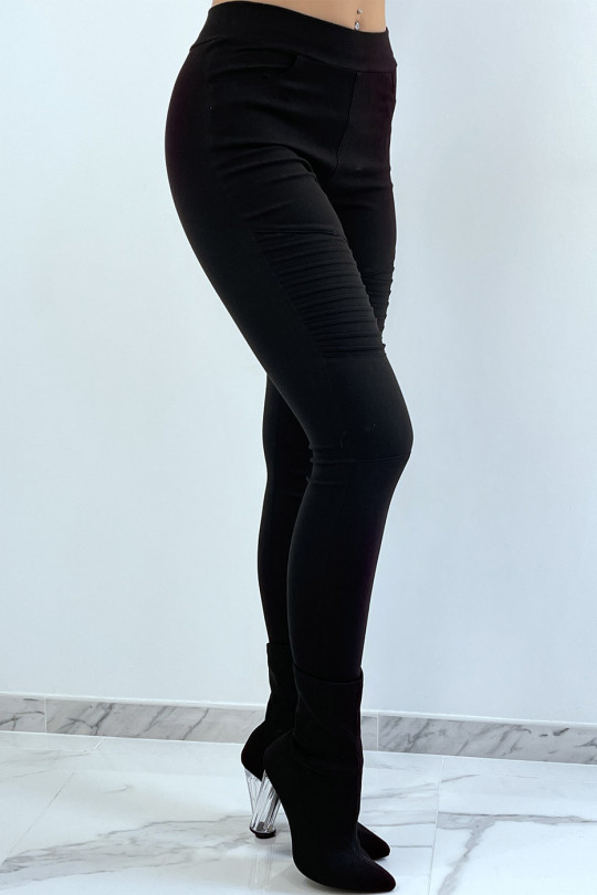 Pantalon slim strech style motard avec poches Pantalon slim strech style motard avec poches