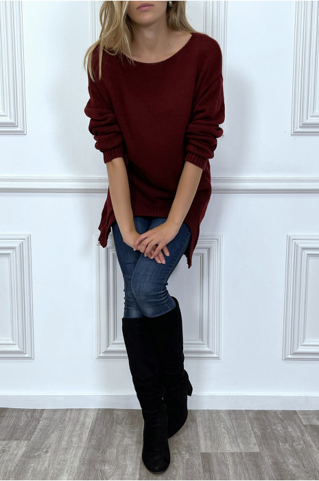 burgundy tunic sweater