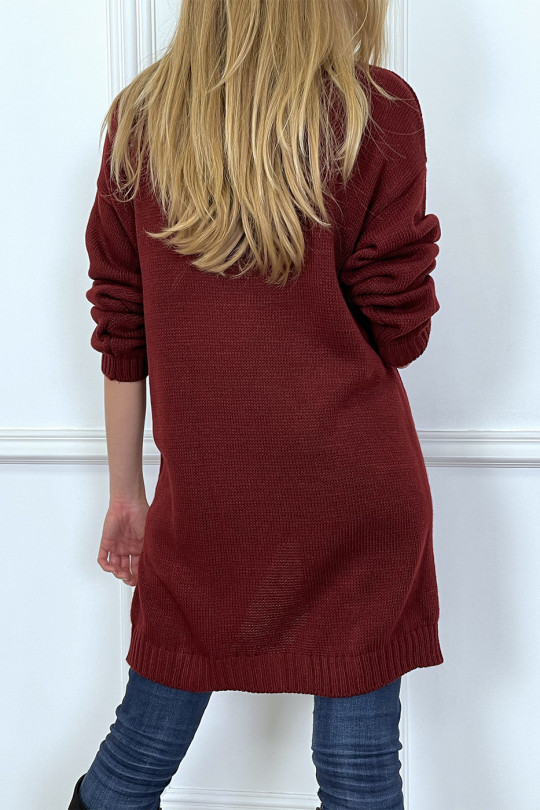 burgundy tunic sweater