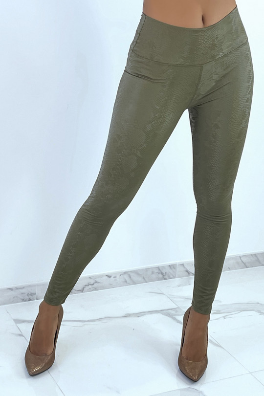 Legging gris argenté effet 3D motif Python Legging gris argenté effet 3D motif Python
