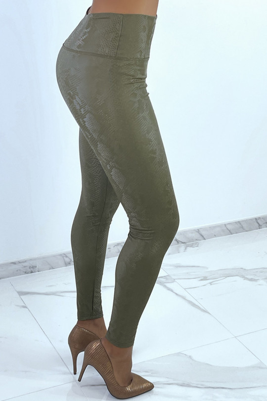 Legging gris argenté effet 3D motif Python Legging gris argenté effet 3D motif Python
