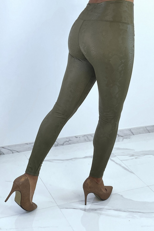 Legging gris argenté effet 3D motif Python Legging gris argenté effet 3D motif Python