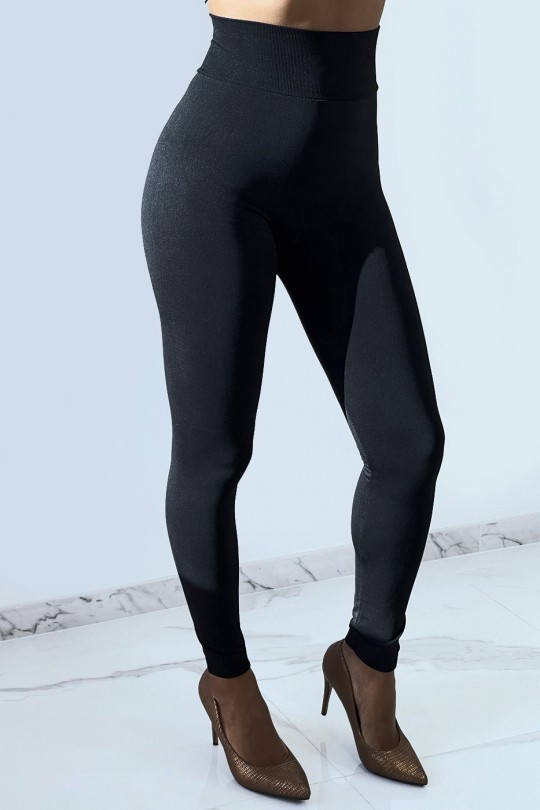 Legging push-up noir molletonné à l'intérieur Legging push-up noir molletonné à l'intérieur