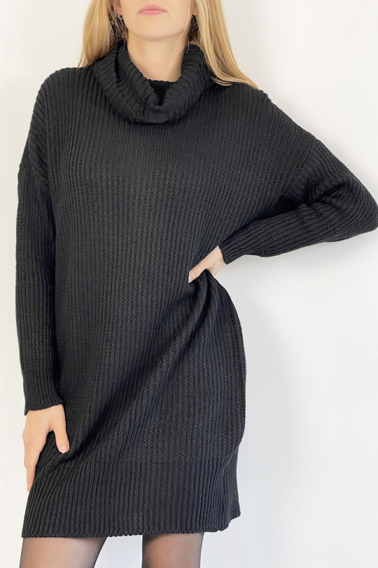 Robe pull Rose col roulé effet maille droite longueur parfaite douce chaleureuse et stylée Robe pull Rose col roulé effet maille droite longueur parfaite douce chaleureuse et stylée