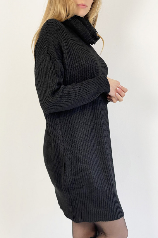 Robe pull Rose col roulé effet maille droite longueur parfaite douce chaleureuse et stylée Robe pull Rose col roulé effet maille droite longueur parfaite douce chaleureuse et stylée
