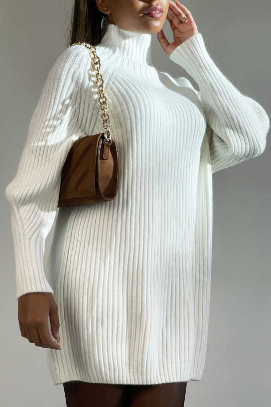 Robe pull over size noir bien épais col montant Robe pull over size noir bien épais col montant
