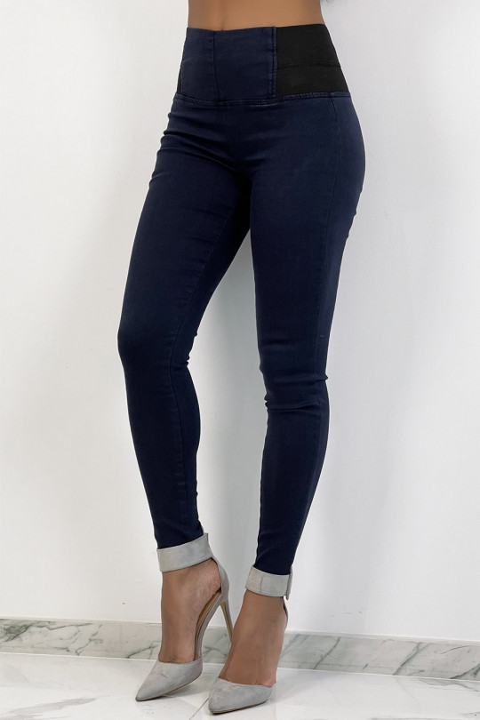 Jegging bleu marine à empiècement élastique à la taille Jegging bleu marine à empiècement élastique à la taille