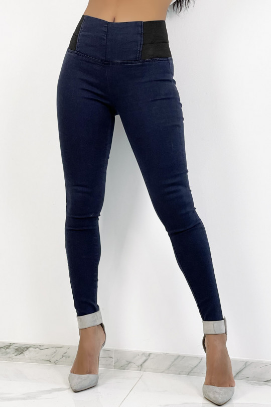 Jegging bleu marine à empiècement élastique à la taille Jegging bleu marine à empiècement élastique à la taille