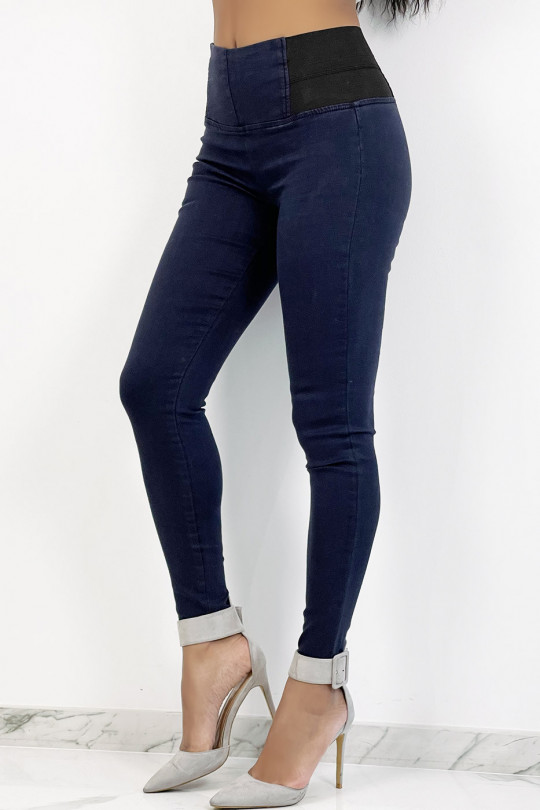 Jegging bleu marine à empiècement élastique à la taille Jegging bleu marine à empiècement élastique à la taille