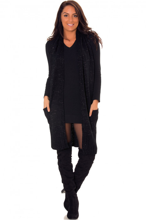 mesh black cardigan
