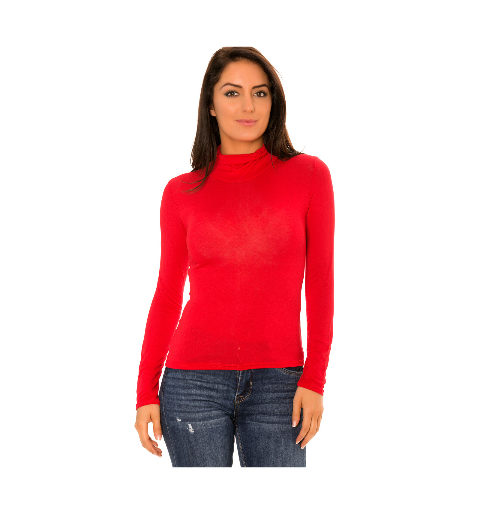 Sous pull rouge femme Clearance