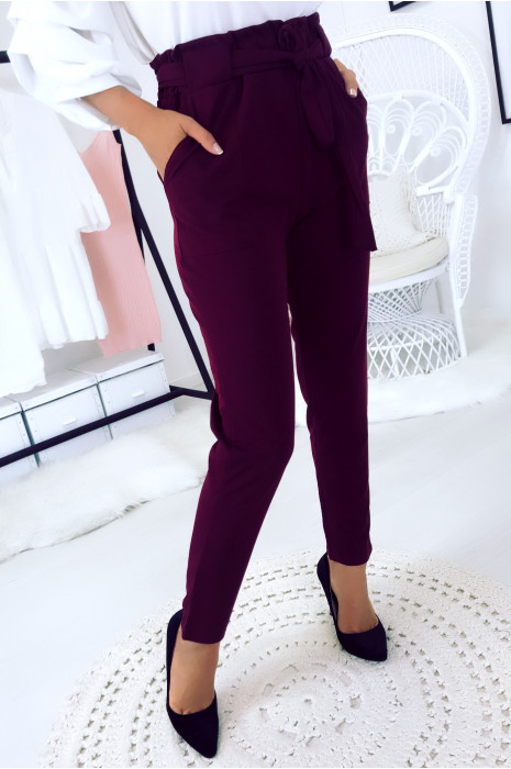 maroon cigarette pants
