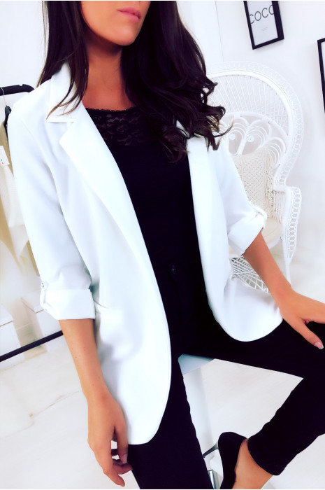 veste blazer femme blanche