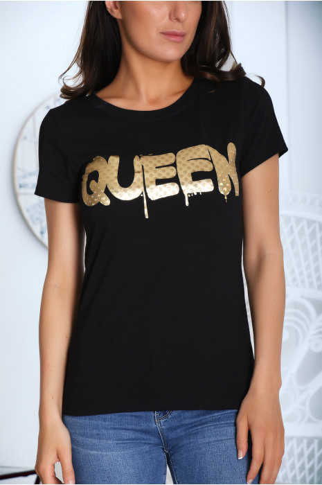 t shirt noir et doré