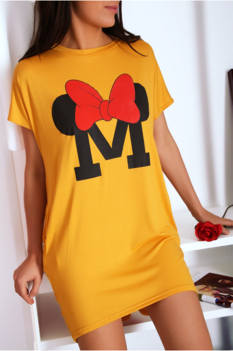 mustard t shirt dress
