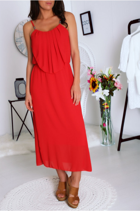 robe rouge a volant