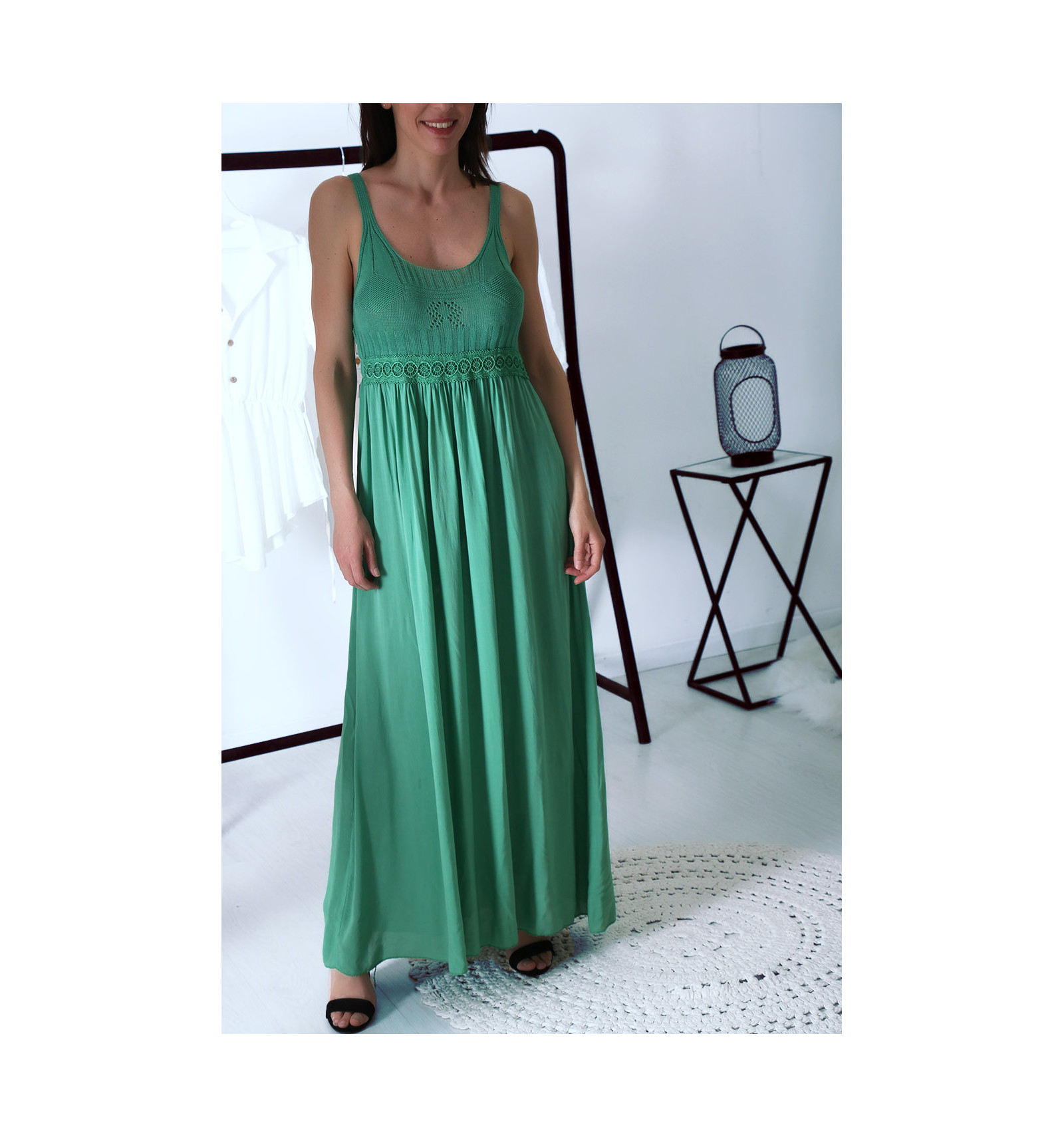 robe verte boheme chic