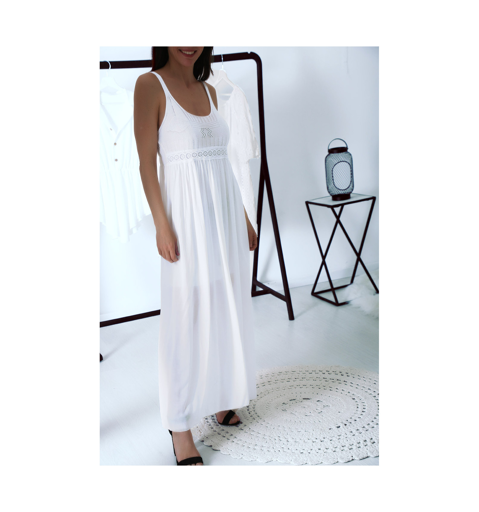 robe blanche style boheme chic