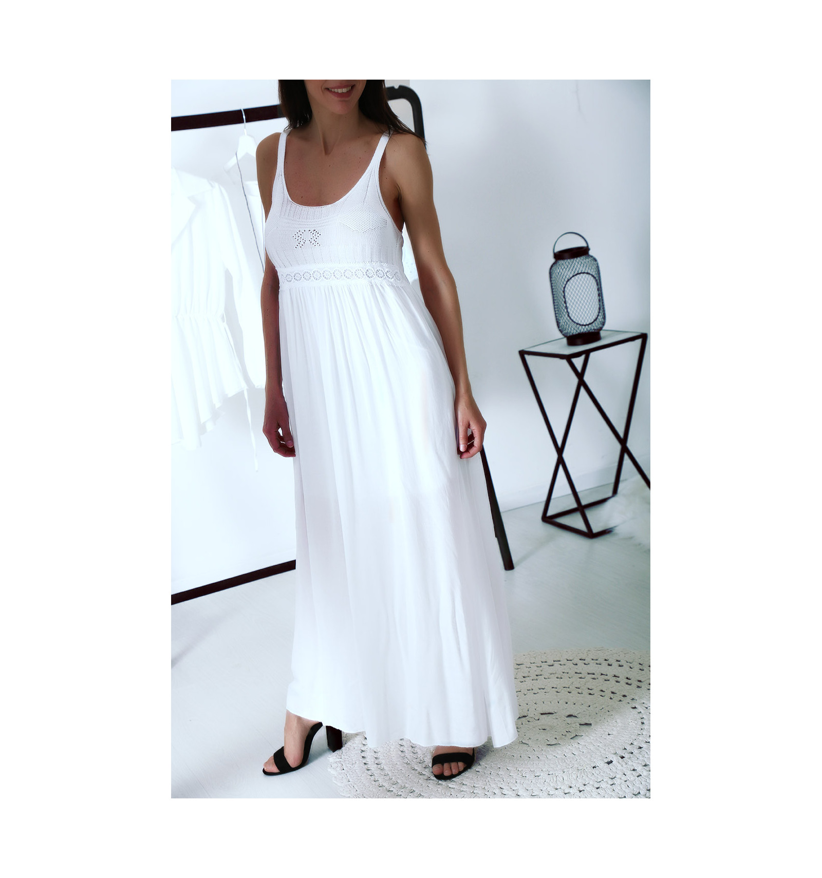 robe blanche style boheme chic