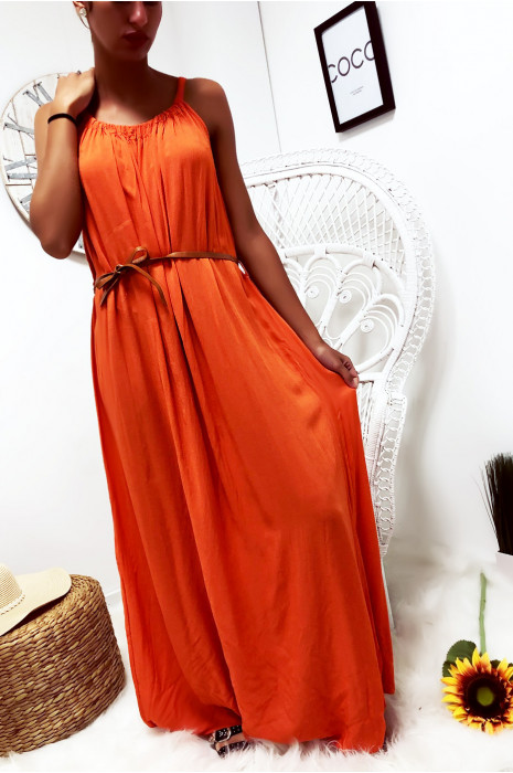 robe orange longue