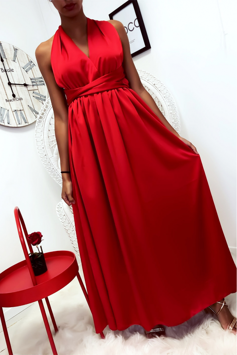 robe rouge longue satin