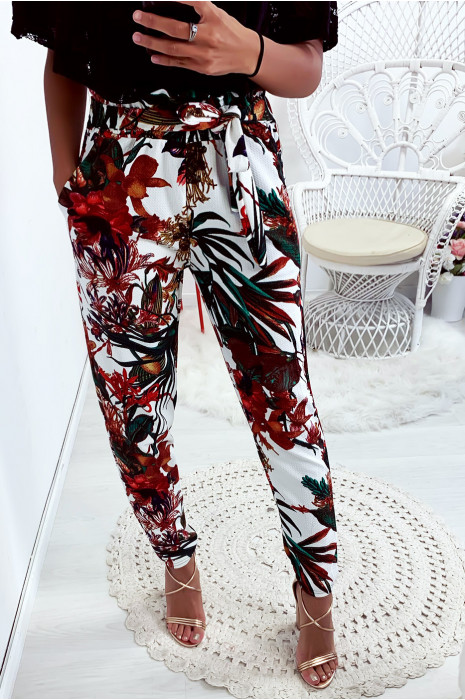 pantalon femme fleuri