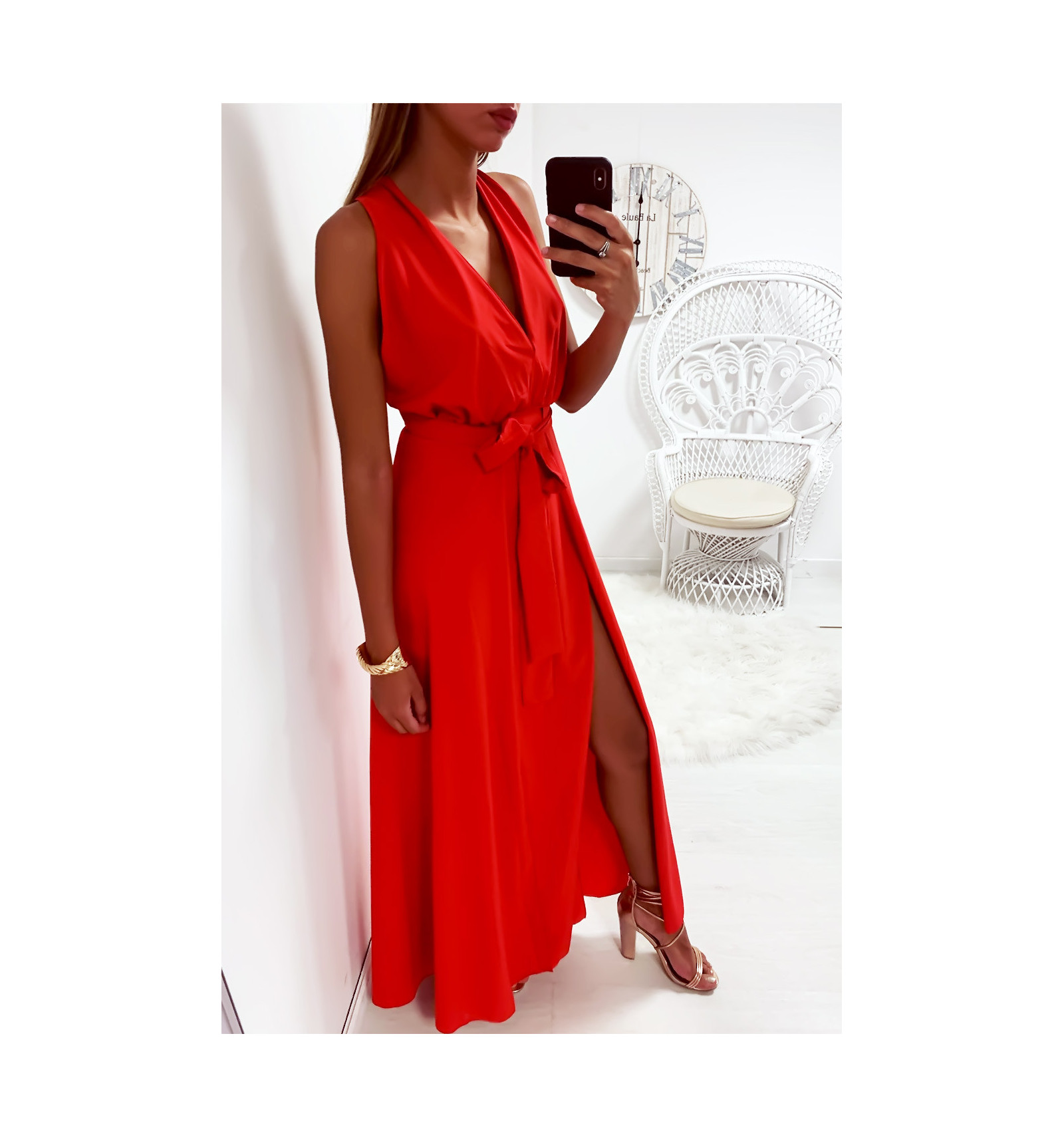 robe longue croisée devant