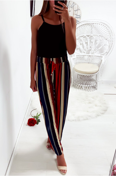 green and red striped pants