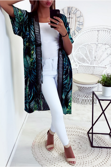 green kimono cardigan