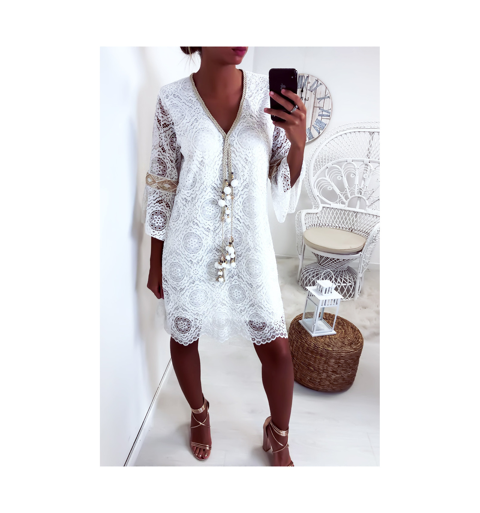 robe tunique dentelle