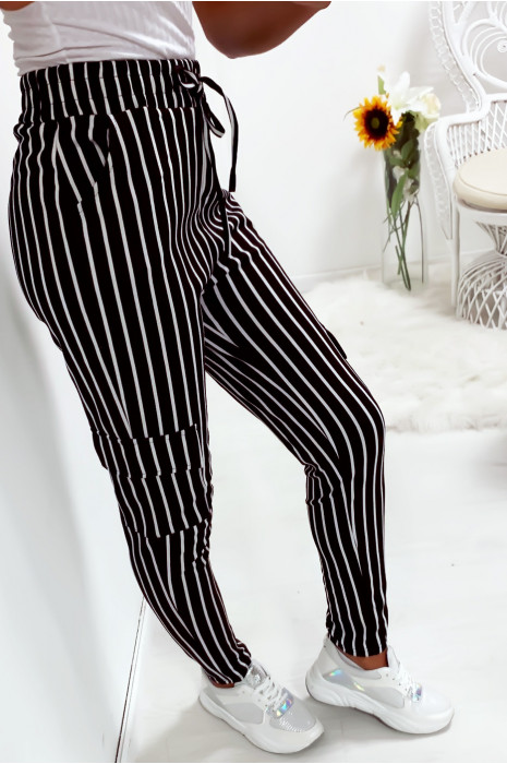 black and white striped jeggings