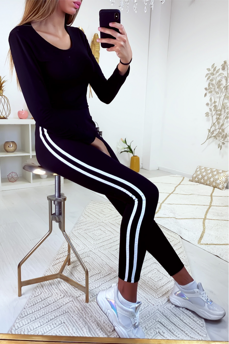 legging bande blanche