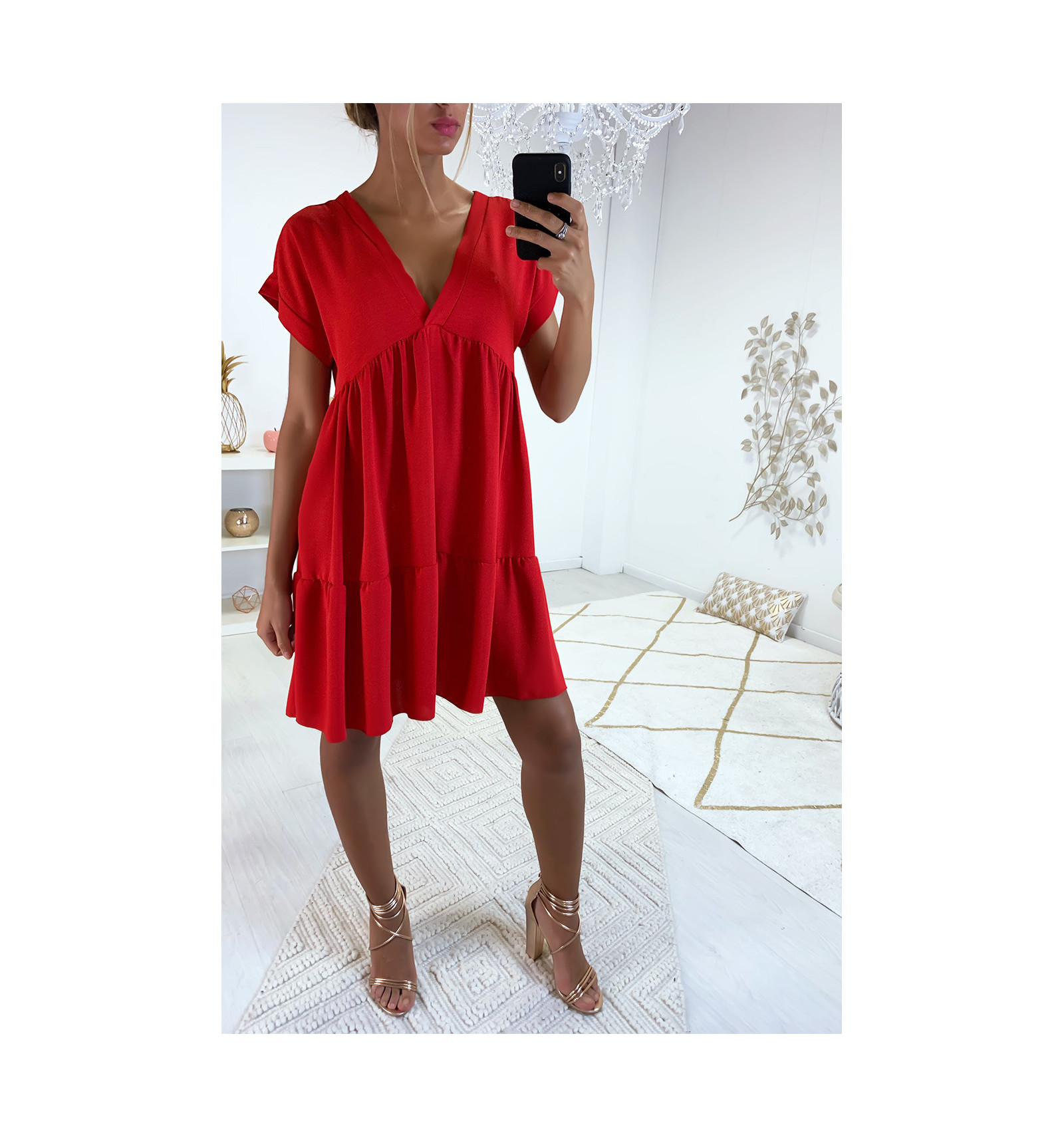 robe tunique rouge