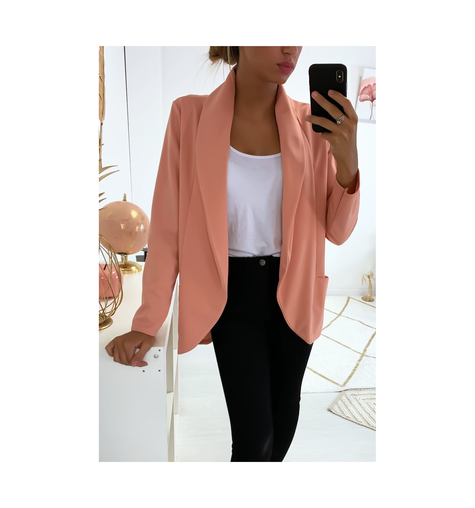 short pink blazer