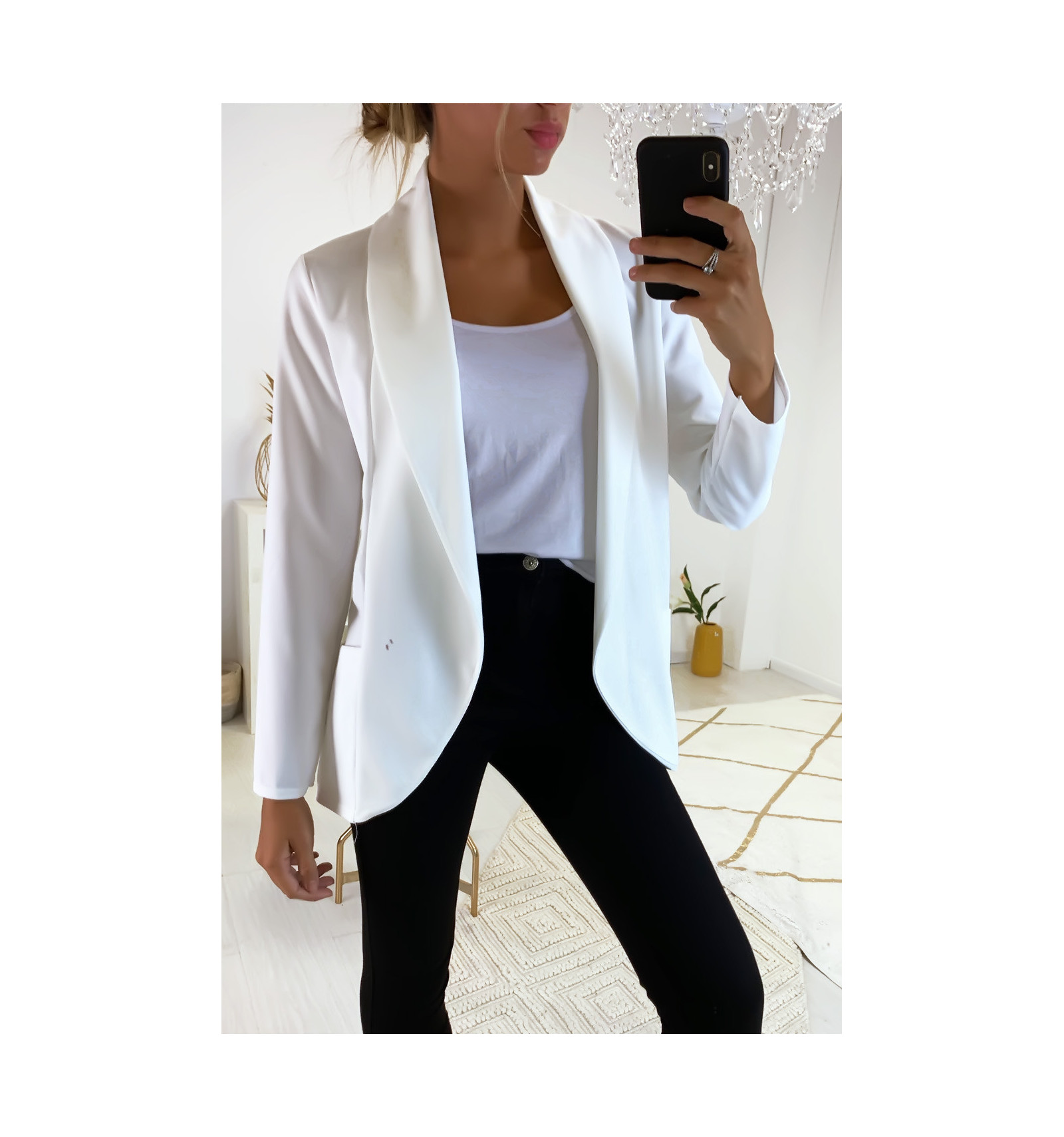 short white blazer jacket