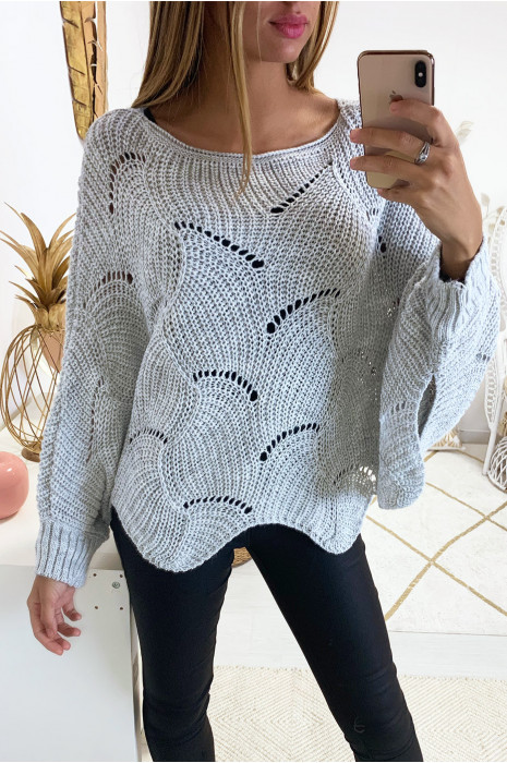 gray poncho sweater