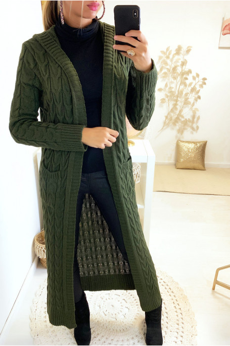 long cardigan khaki