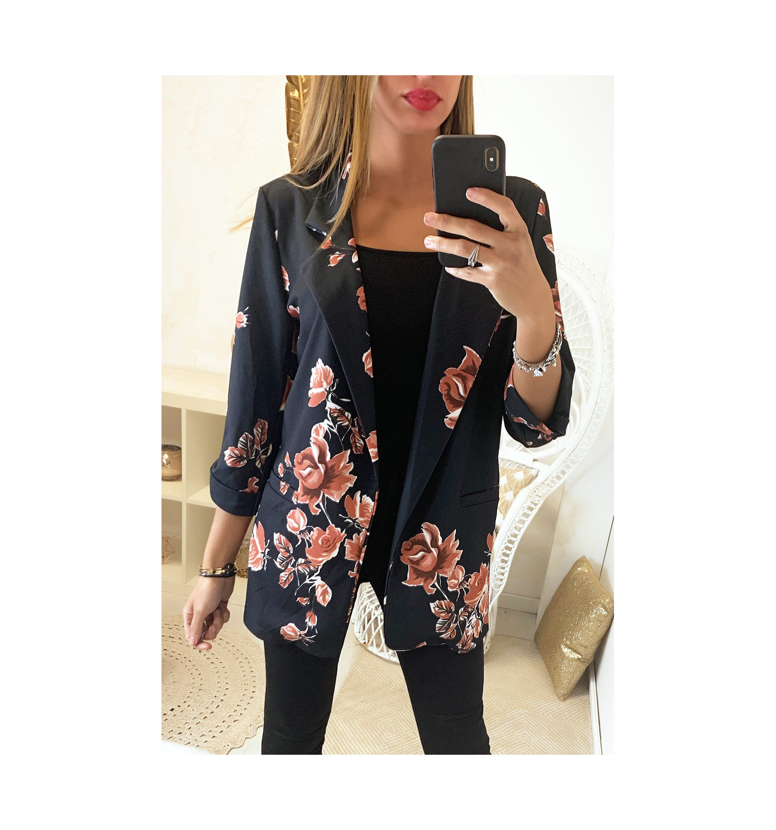 blazer fleuri femme