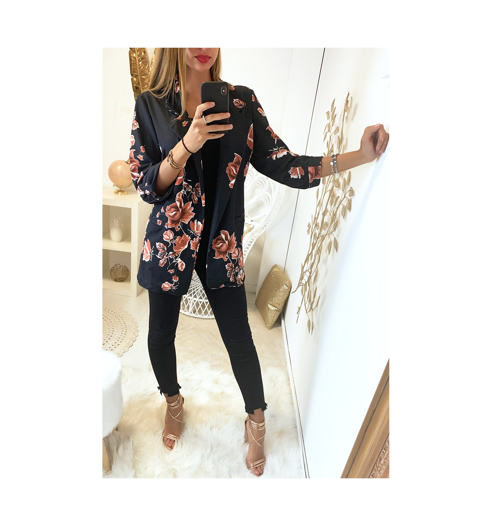 blazer fleuri femme