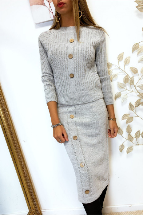 ensemble pull jupe maille