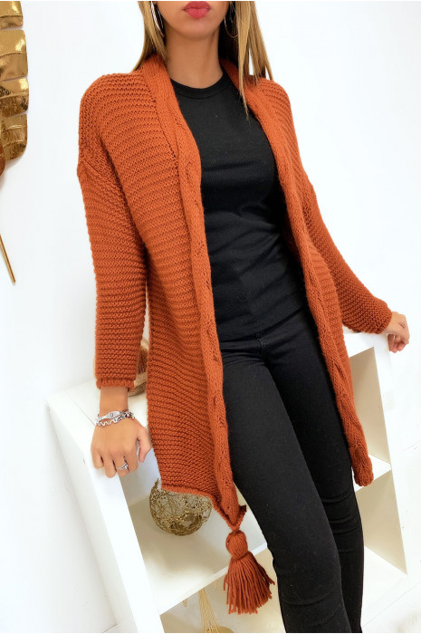 cognac cardigan