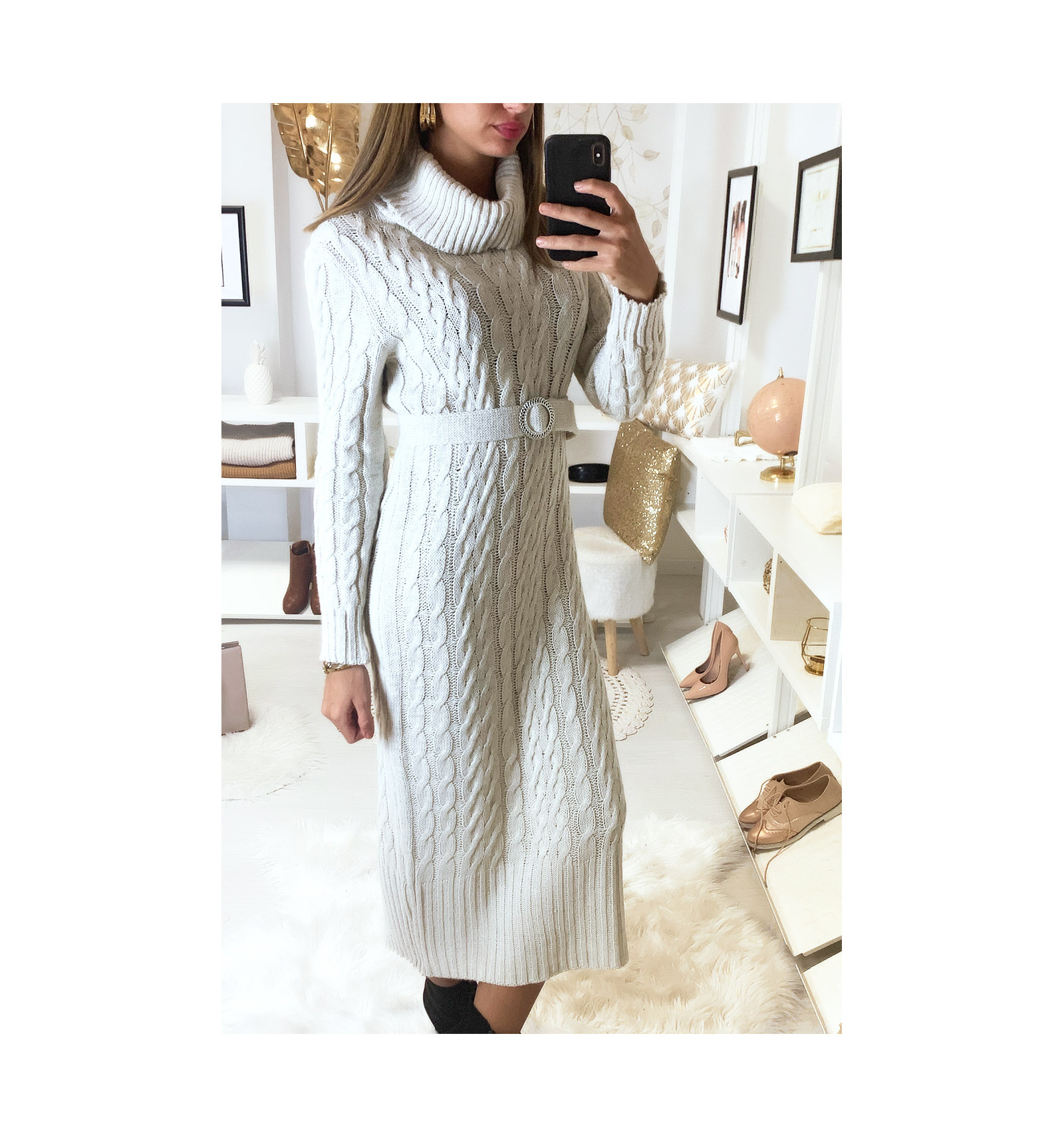 robe pull maille torsadée