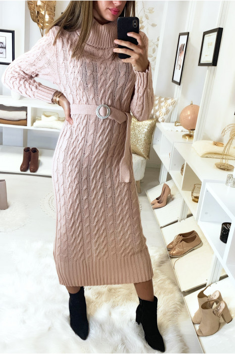 robe pull longue col roulé