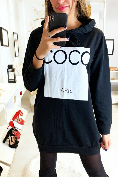 sweat noir a capuche ecriture sweat noir a capuche ecriture