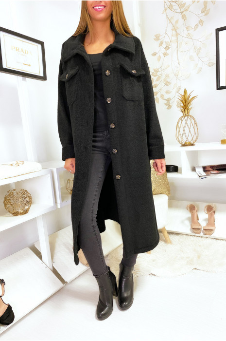longue veste noir femme