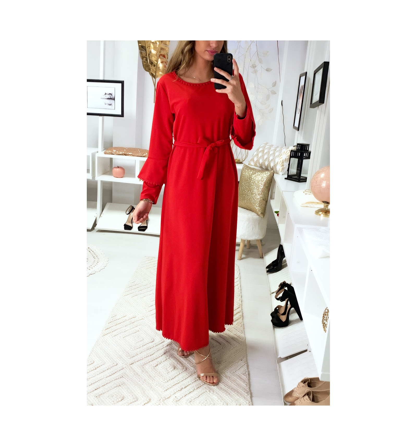 robe longue rouge