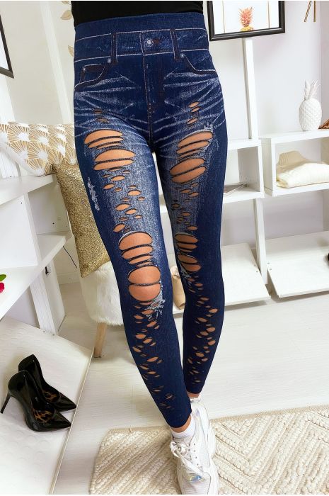 leggings with ripped jeans